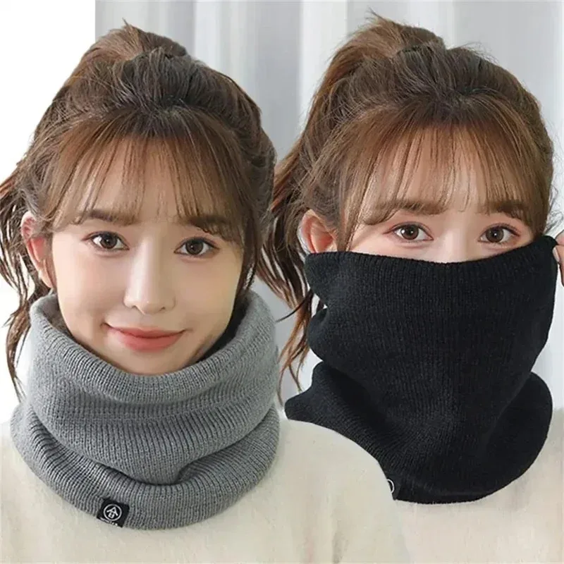 Thermal Knit Winter Neck Warmer Face Cover Scarf for Running Hiking and Cold Weather Protection
