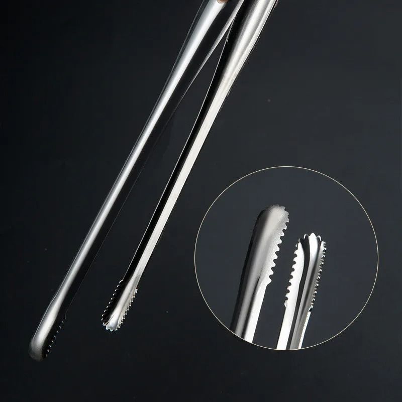 Stainless Steel Grill Tongs Food Clip BBQ Steak Bread Tong Cooking Utensil Non-Slip Kitchen Gadget