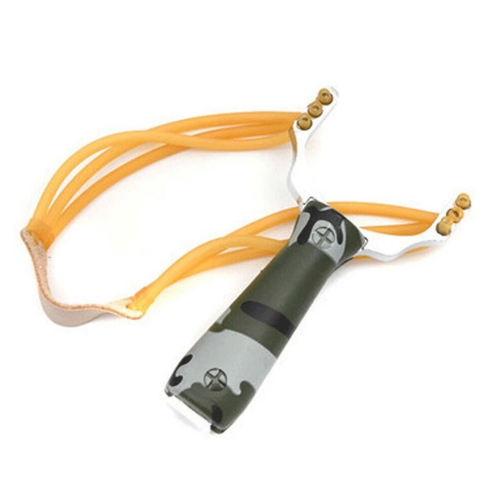 Powerful Slingshot with CAMOUFLAGE Grip, High Velocity Catapult for Outdoor Hunting, Sling Shot Tool