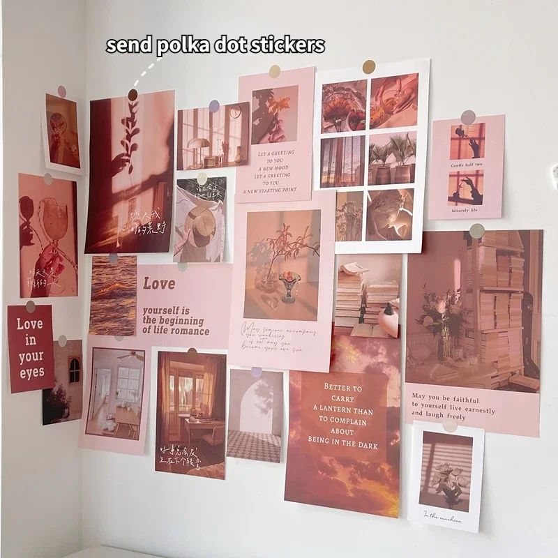 EverMood Nordic Photo Card Wall Decor Aesthetic Postcard Sticker Set