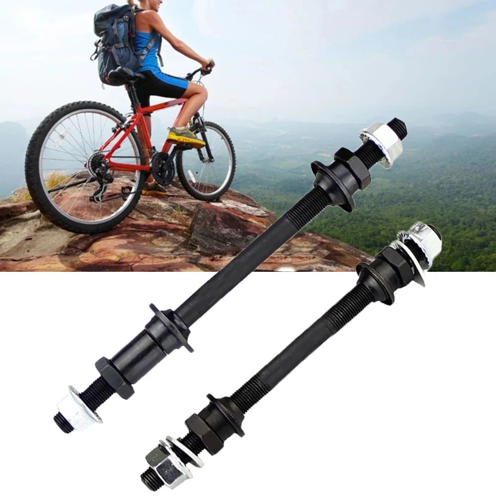 150mm/180mm Mountain Bike Axle Solid Steel Wheel Hub Axle Replacement (Front or Rear)