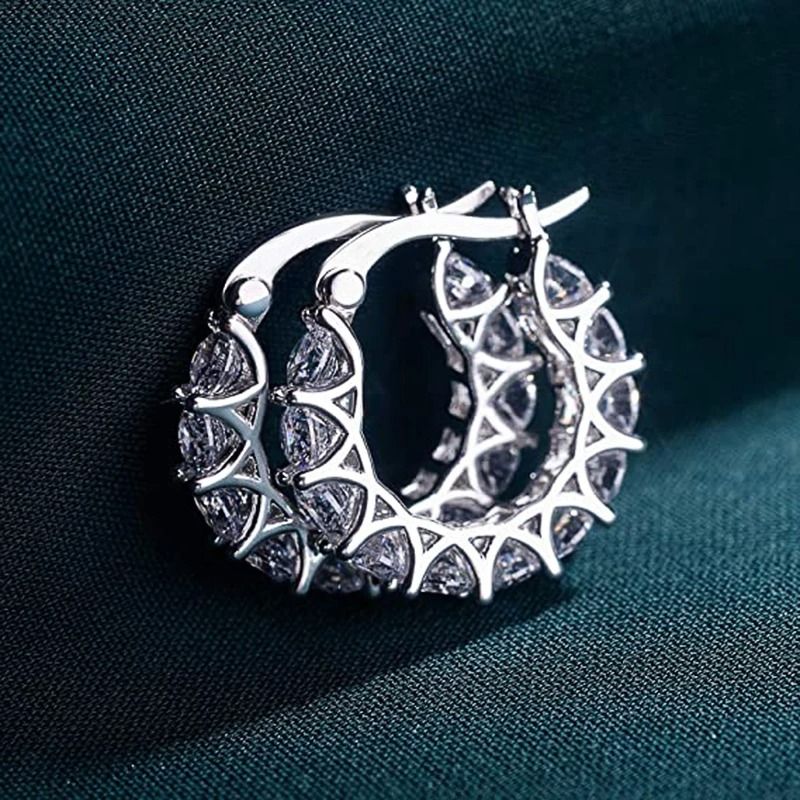 Crystal CZ Hoop Earrings