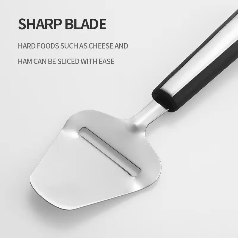 Heavy Duty Stainless Steel Cheese Slicer & Shaver, Multi-Purpose Cheese Cutter, Butter Slicer Plane, and Scraper Shovel