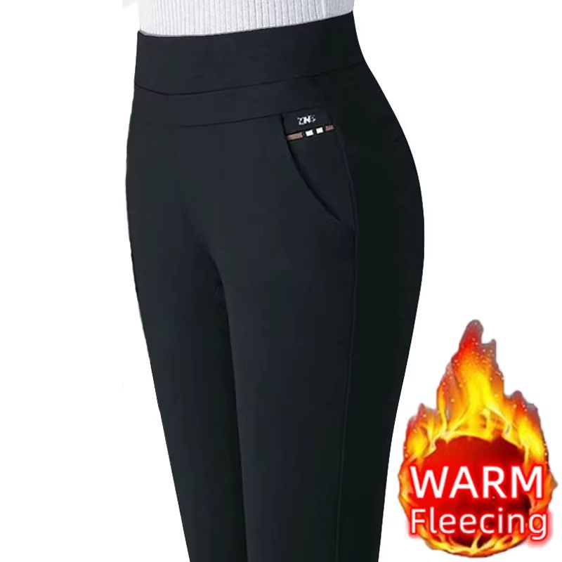 Women's Warm Winter Pencil Pants – Plush Lined Slim Fit Stretch Leggings