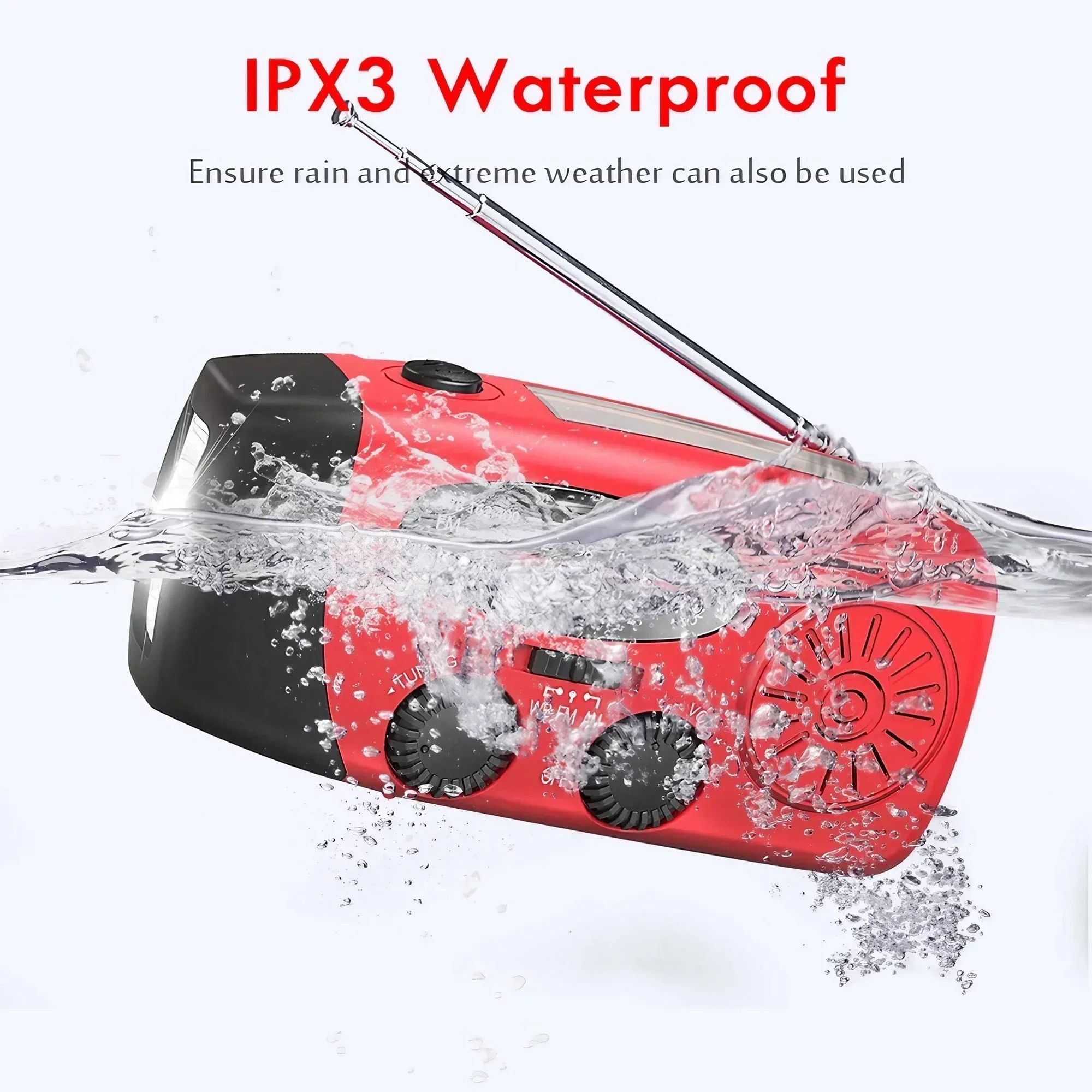 STONEGO Multifunctional Solar & Hand-Crank Emergency Radio Charger