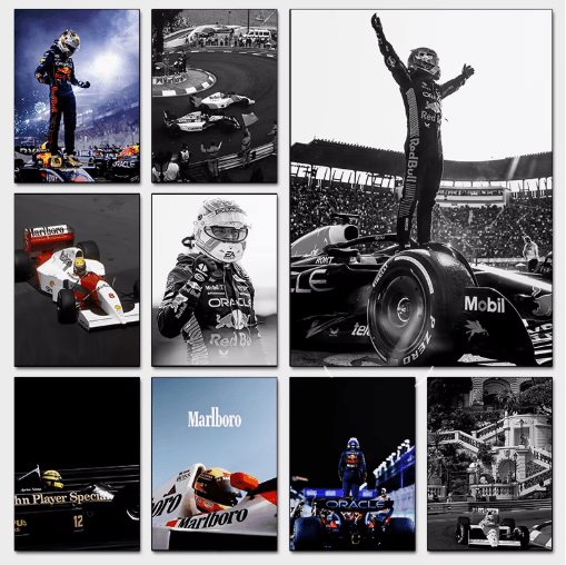 F1 Monaco Racing Wall Art – Max Verstappen Print Formula 1 Canvas Decor