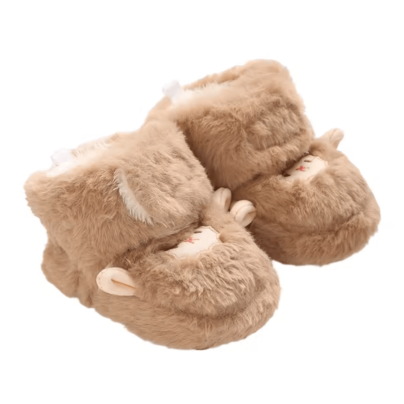 SnowBuddy Baby Animal Print Snow Boots – Cozy Infant First Walker Boots with Soft Non-Slip Sole