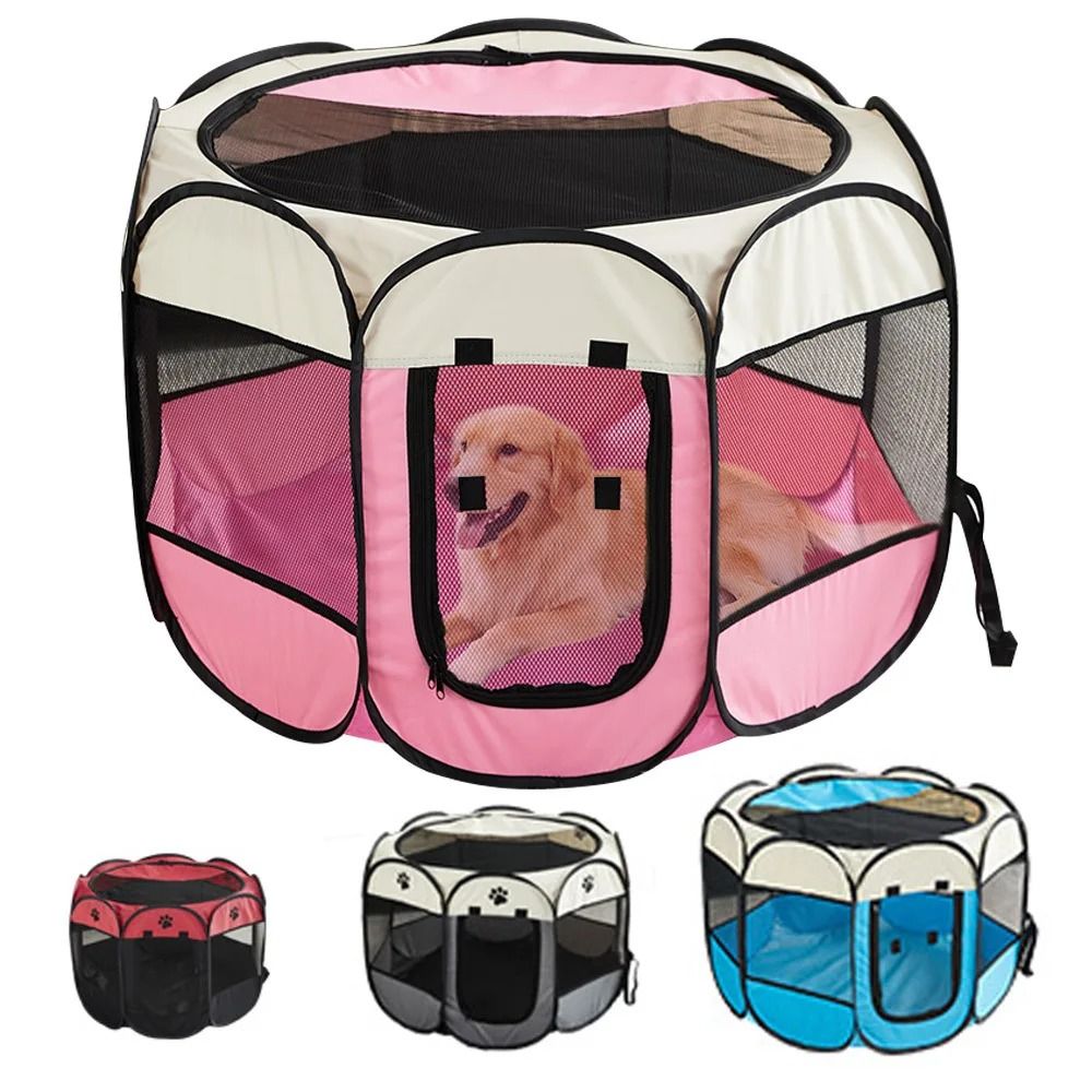 Foldable Pet Tent Portable Octagonal Cat and Small Dog Playpen