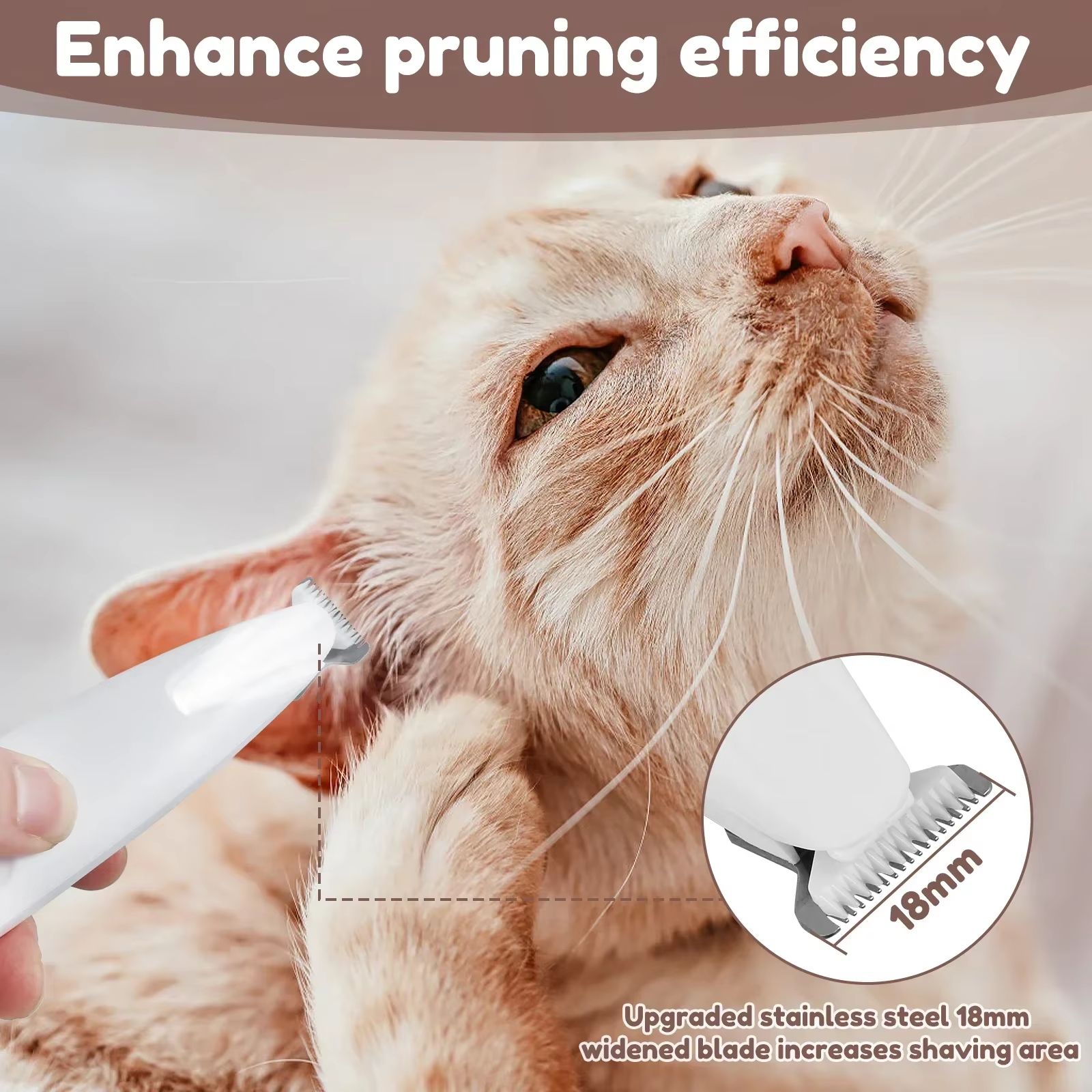 PetPro 18 mm LED Waterproof Paw Trimmer – Dog & Cat Grooming Clipper