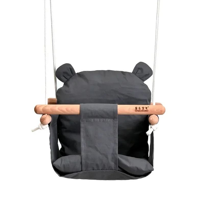 Baby Canvas Swing Chair Hanging Wooden Swing for Indoor and Outdoor Use