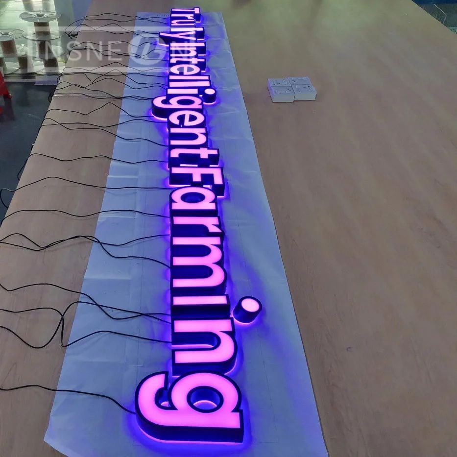 Custom LED Backlit Metal Business Sign