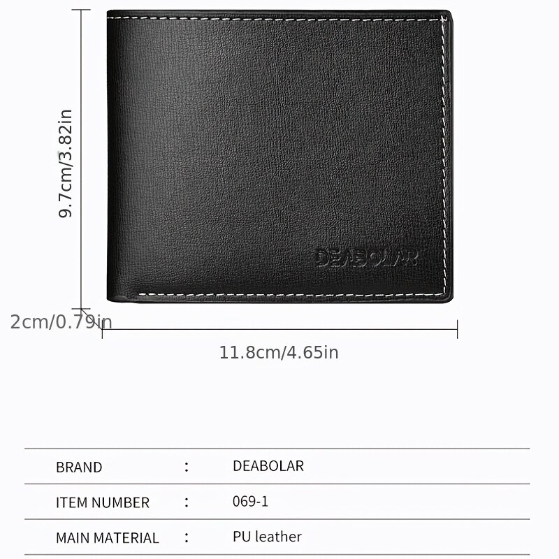 Pu Leather Slim Wallet for Men Stylish Credit Card Holder