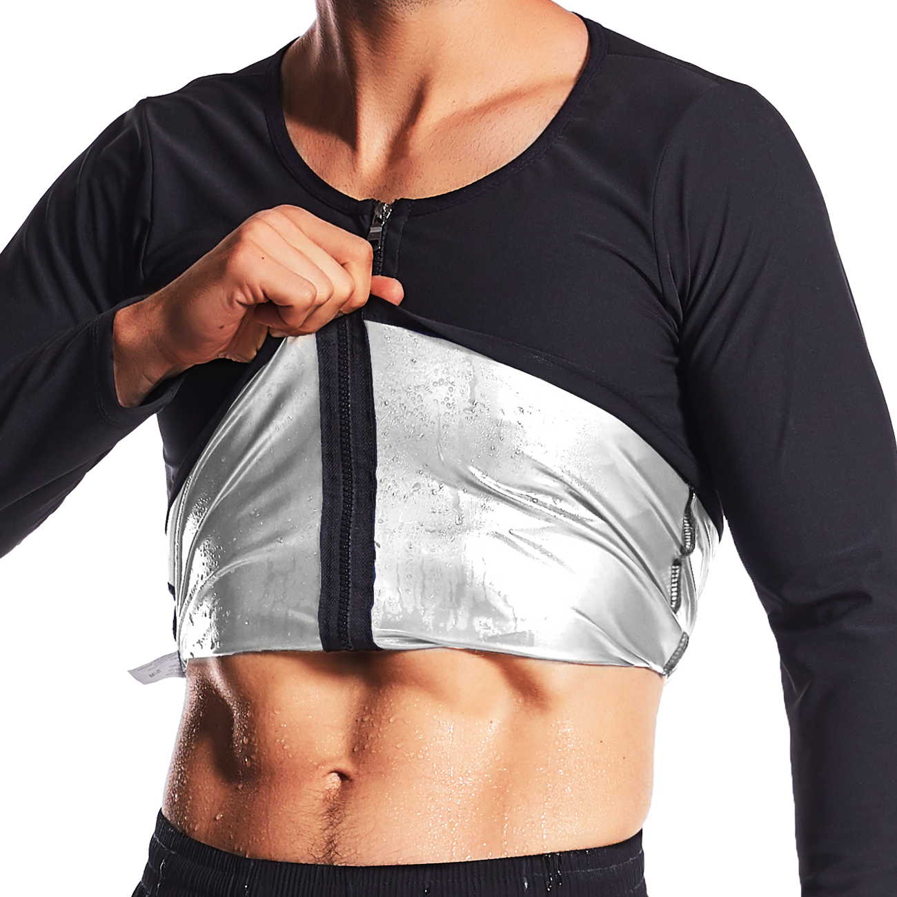 Gym Exercise Versatile Shaper Waist Trainer, Men's Sauna Suit Shirt, Heat Trapping Sweat Compression Shirt, Shapewear
