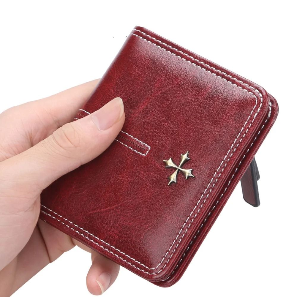 Zipper Mini Vertical Wallet – Fashionable PU Leather Square Card Holder & Coin Purse