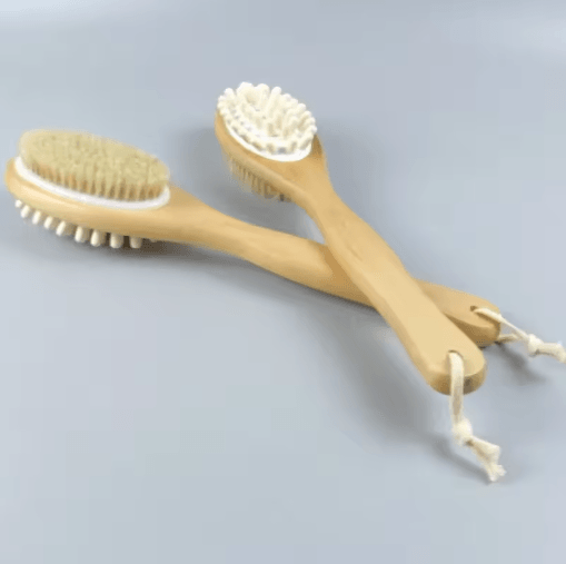 2-in-1 Dry Skin Body Massage Brush with Natural Bristles