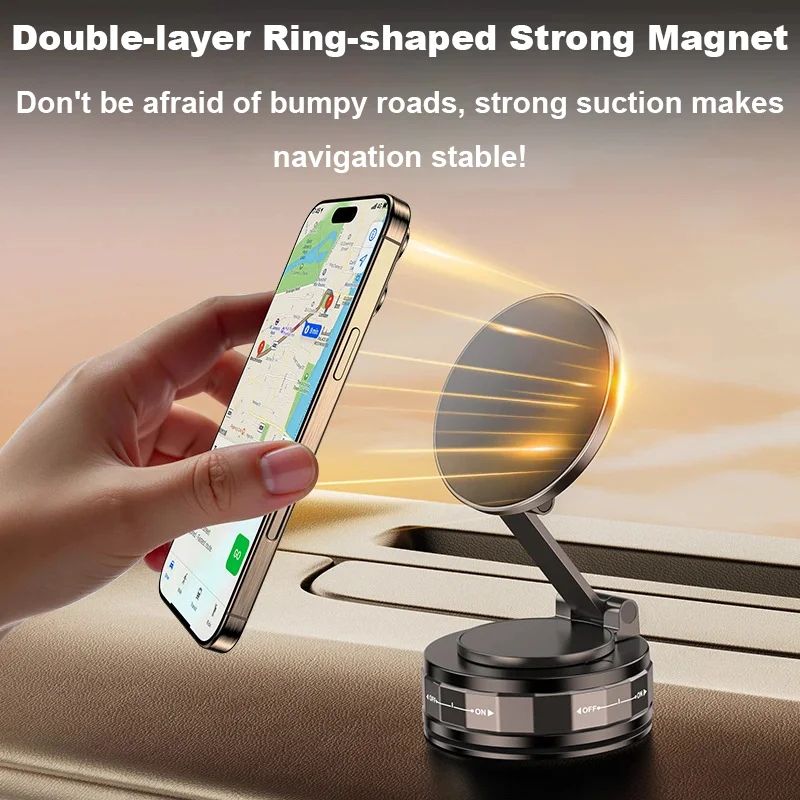 360 Degree Vacuum Magnetic Car Phone Holder Universal Suction Mount