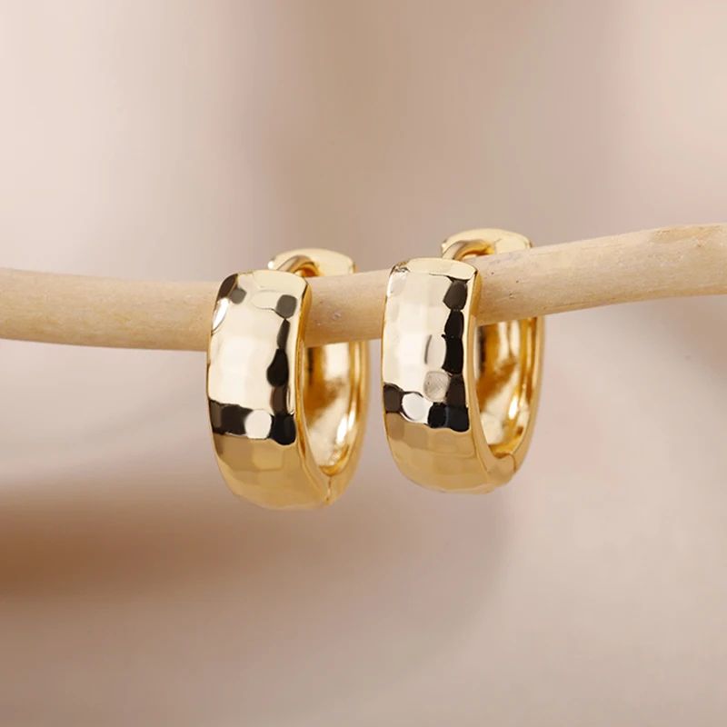 Gold Color Small Hoop Earrings Stainless Steel Womens Jewelry