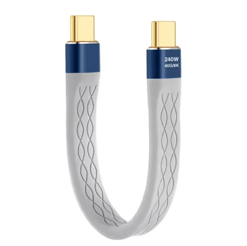 UltraSpeed 240W USB-C Cable – 40Gbps Fast Charging & 8K Data Transfer Flat Type-C Cord