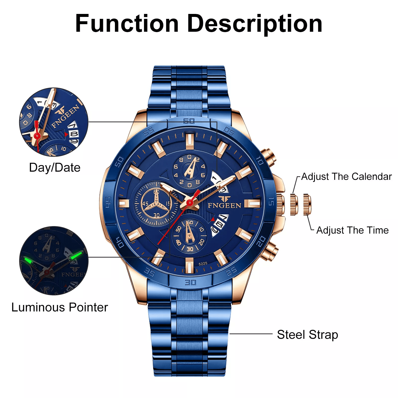 Waterproof Men's Watch Stainless Steel Quartz Classic Business Wristwatch