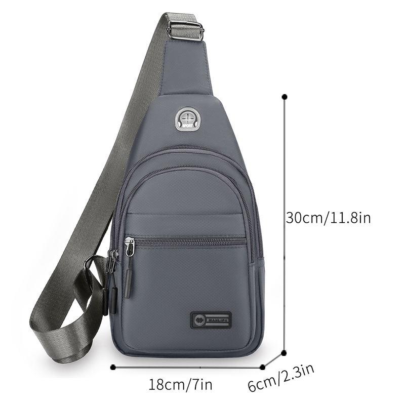 Lightweight messenger bag, adjustable shoulder strap, zipper closure, daily use, can also be used as chest bag