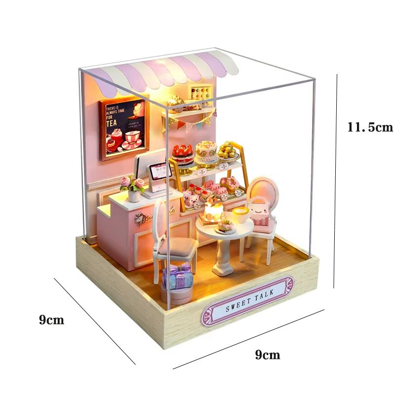 CozyDream DIY Miniature Dollhouse Kit with Furniture & Lights – 3D Wooden Puzzle Home