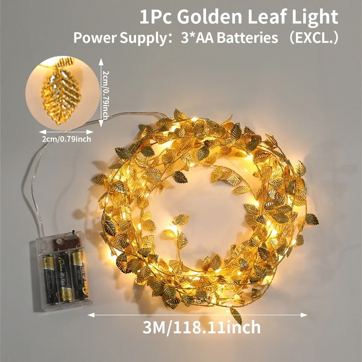 Gilded Willow Leaf Fairy String Lights