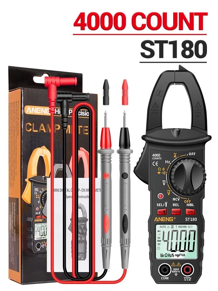 ANENG ST180 Clamp Meter Digital 4000 Counts AC DC Multimeter