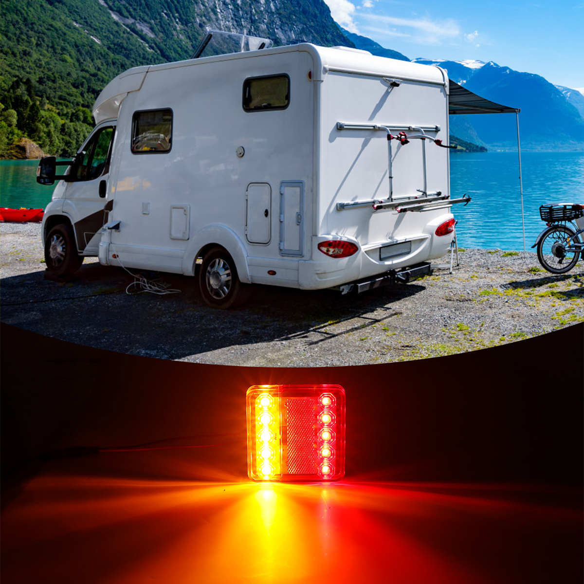 Water proof Car LED Warning Tail Light, Rear Lamps, Boat Trailer, UTE Trailer Caravans, Rear Parts