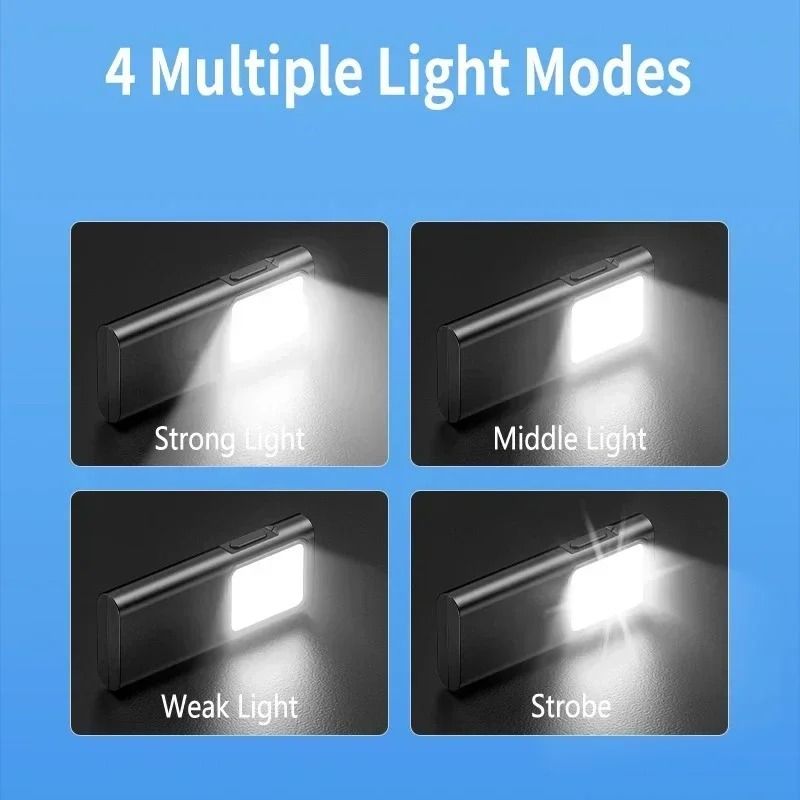 Mini EDC LED Flashlight Keychain Light with USB Rechargeable Battery