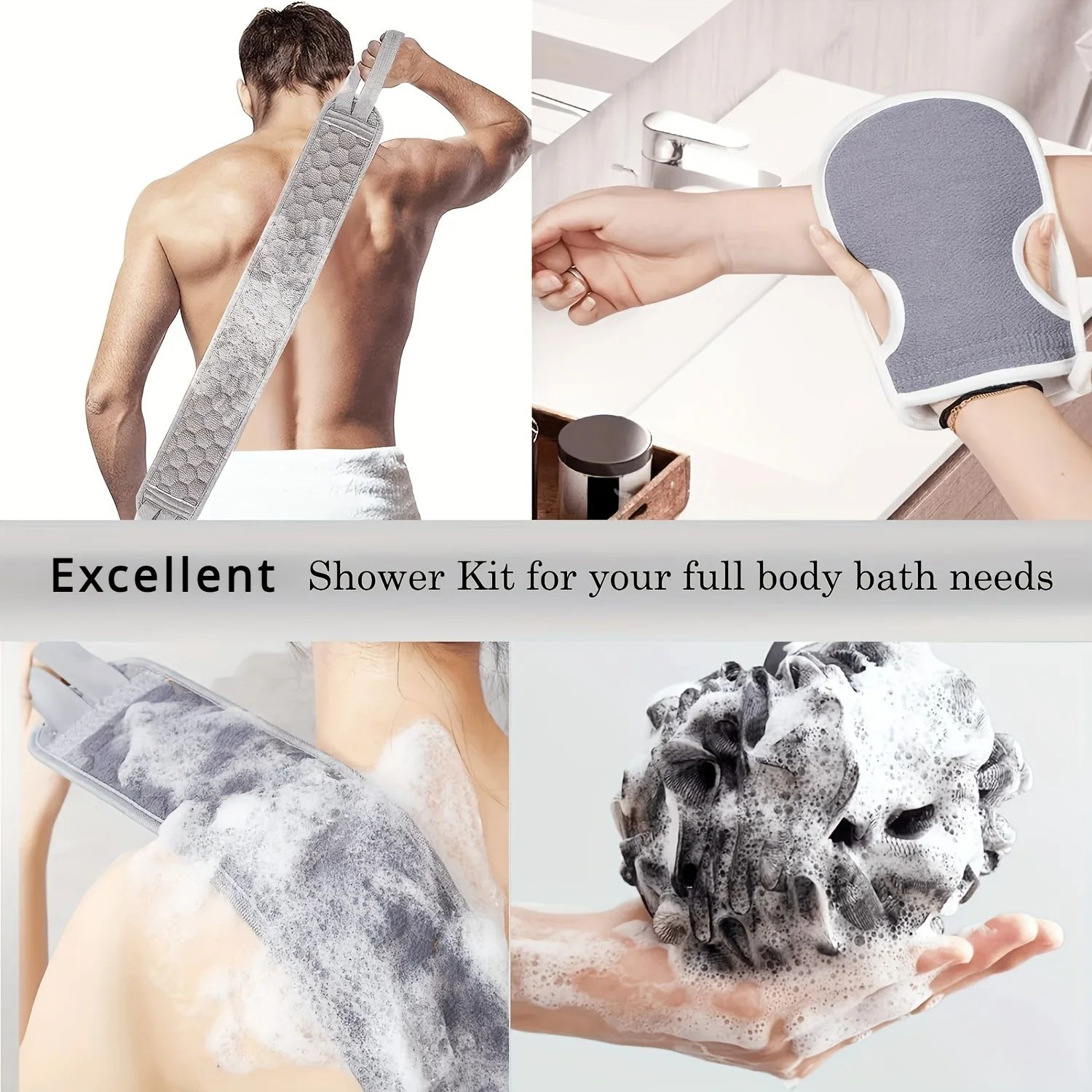 Exfoliating Body Scrubber Bath Set