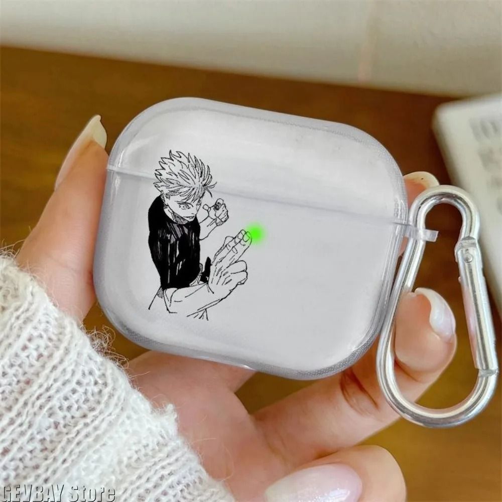 Gojo Satoru Transparent Earphone Case – Anime TPU Cover – High-Yield Audio Interaction Hub