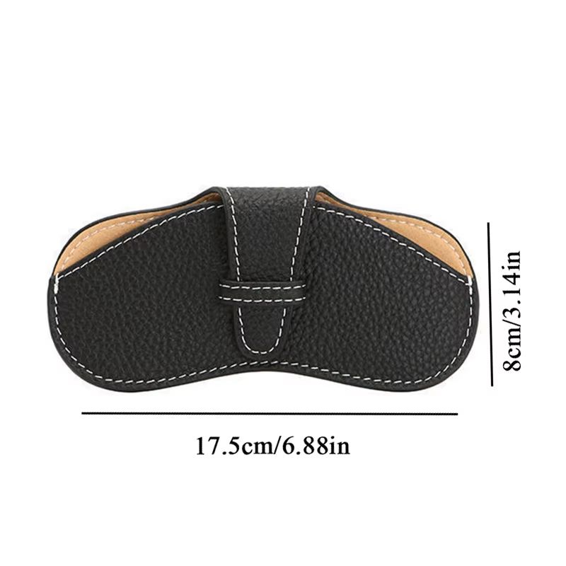 PU Leather Portable Glasses Case – Anti-Crush Sunglasses Storage Bag with Clip