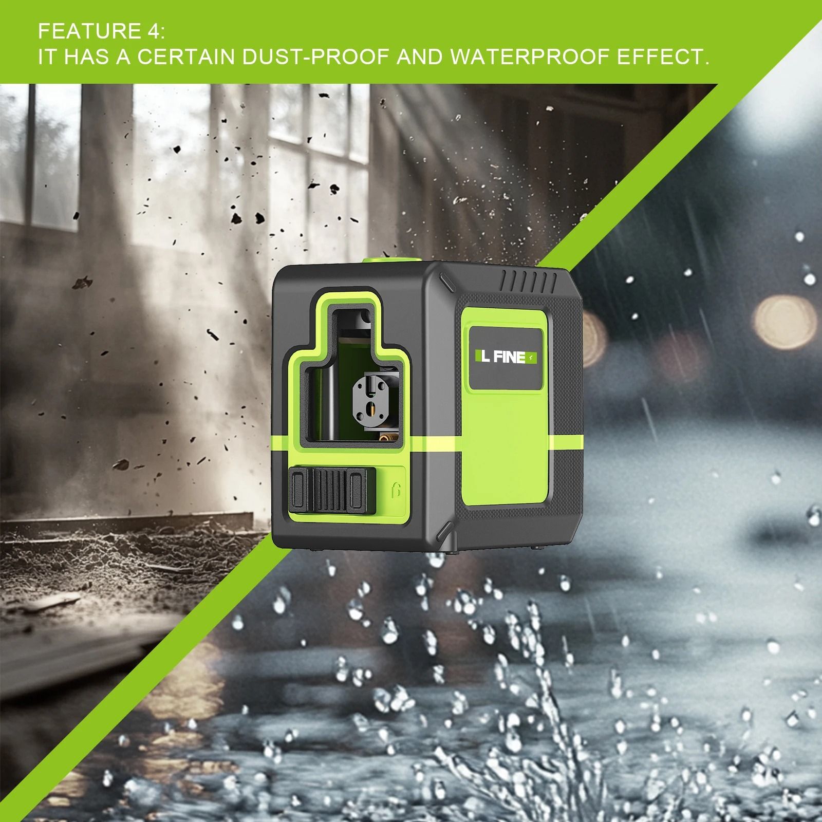 Laser Level Tool with 2 Cross Lines, 360° Self-Leveling, and Tripod Options
