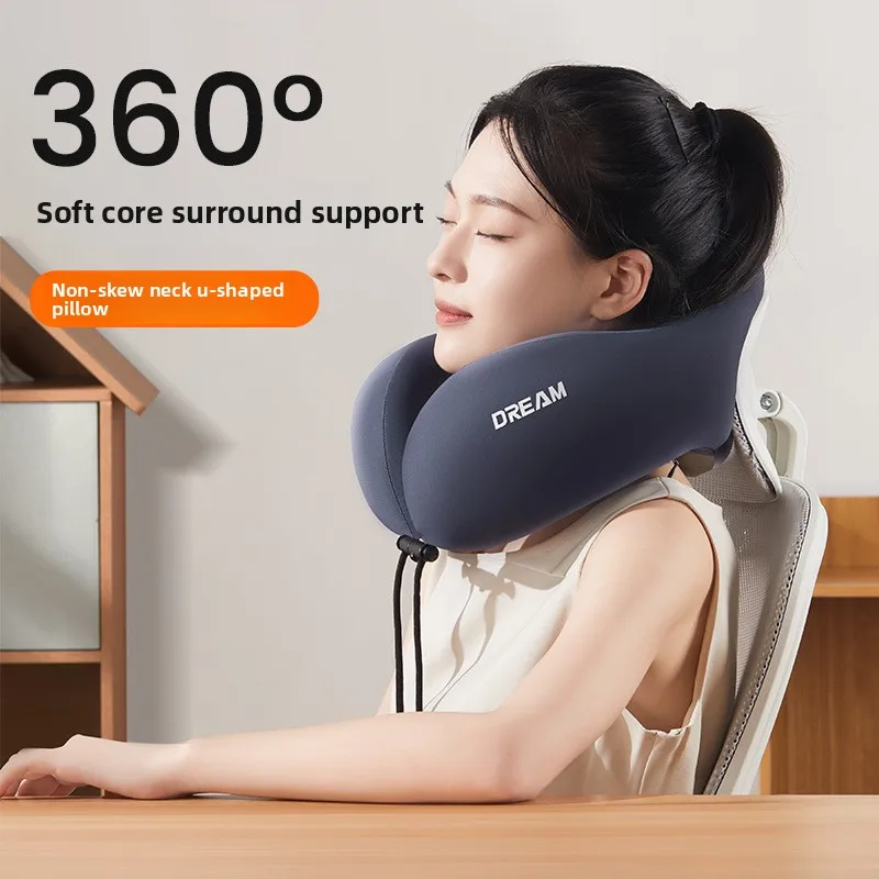 Ergonomic Cervical Support Pillow, Memory Foam U-Shaped Neck Pillow for Travel with Portable Washable Cover