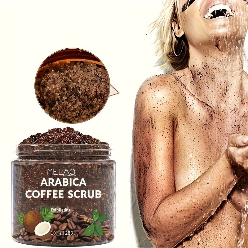 MELAO Arabica Coffee Body Scrub Exfoliating Dead Sea Salt Skin Care Scrub