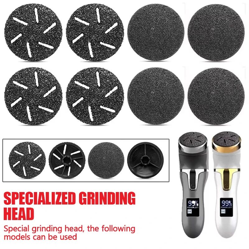 8 Pcs Callus Remover Roller Refills – Replacement Foot File Heads for Hard Dead Skin, Pedicure Foot Care Accessories