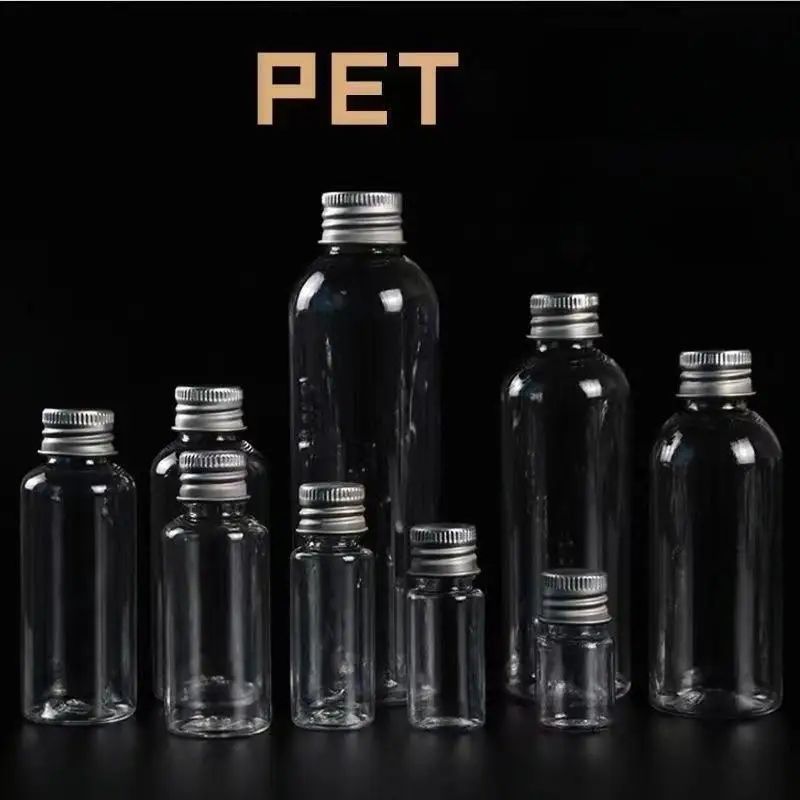 ClearGuard Refillable Travel Cosmetic Containers – 50pcs Plastic Sample Bottles with Aluminum Caps