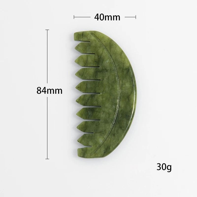 Natural Jade Scalp Comb and Facial Gua Sha Scraping Board