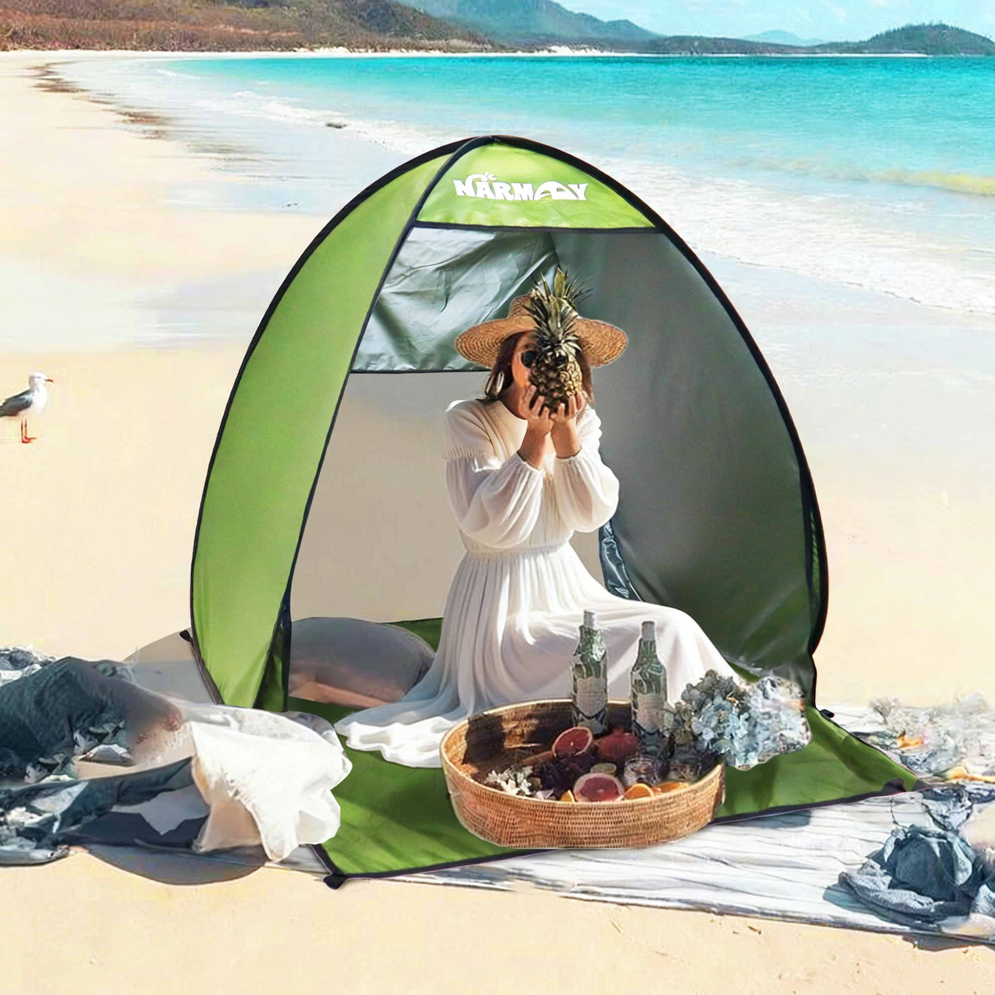 Pop-Up Beach Tent UV-Resistant & Waterproof Sun Shade Shelter for Camping