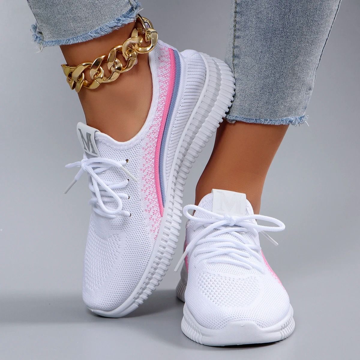 Women Breathable Mesh Flats Lightweight Casual Sneakers for Summer