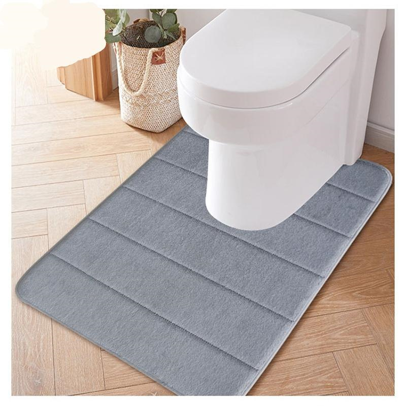 Non-Slip Memory Foam Bath Mat U Shape Water Absorbing Bathroom Rug