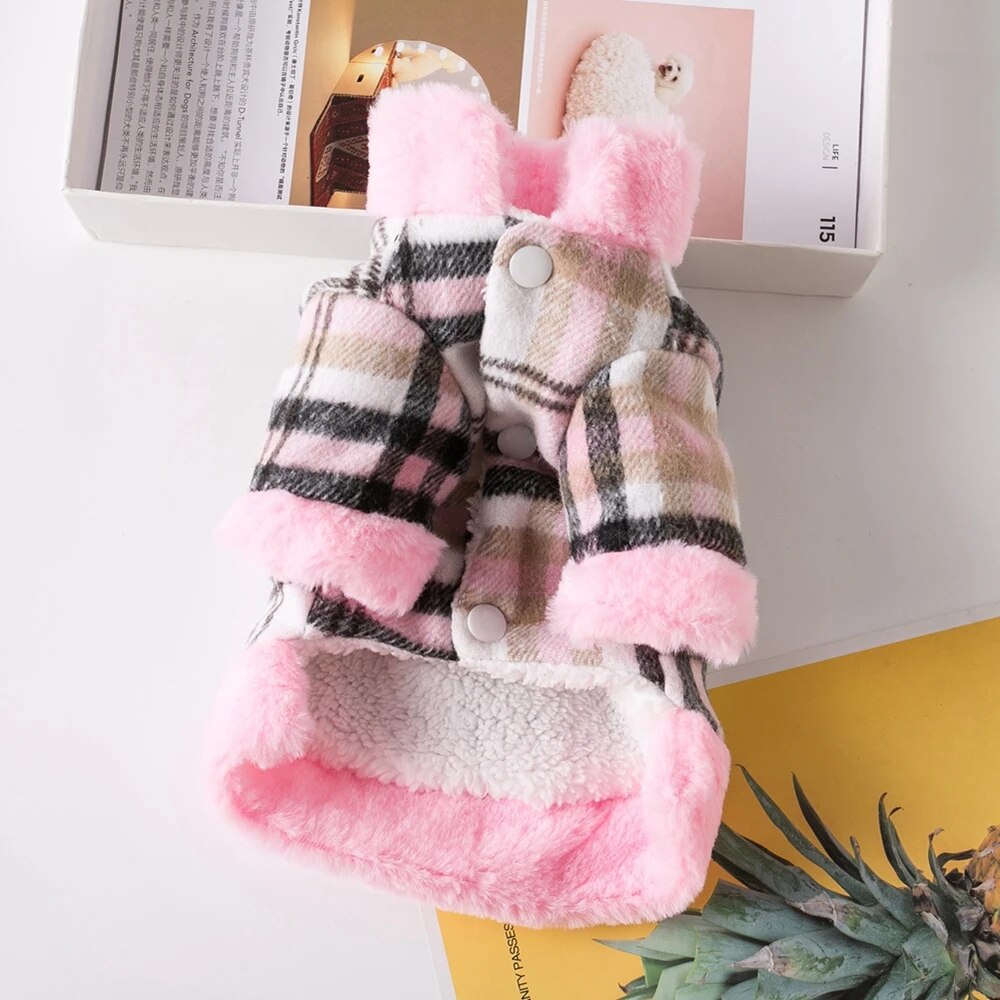 Autumn/Winter Lattice Dog Coat | Pet Clothing for Chihuahua & Yorkshire Terrier
