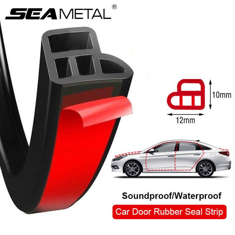 Car Door Seal Strip Rubber Double Layer Soundproof Weatherproof Protector for Car Door, Hood, & Trunk