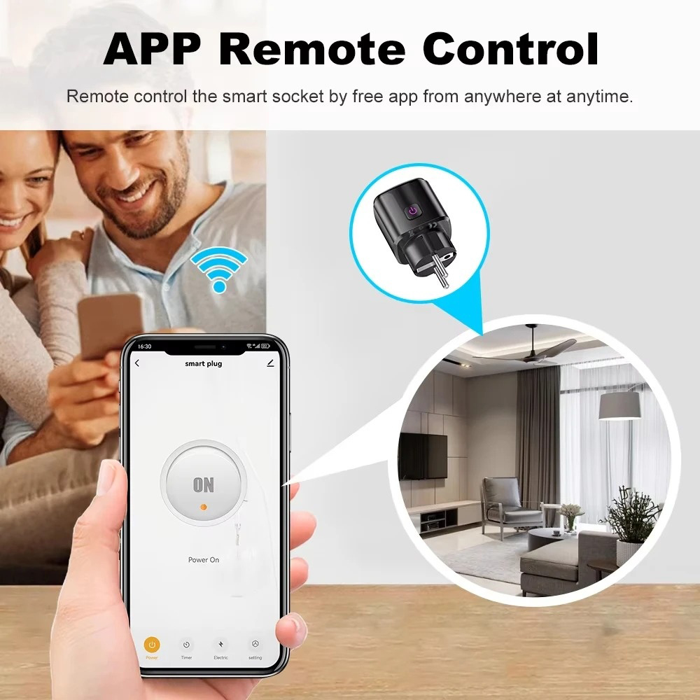 Smart WiFi Power Outlet AC Tuya Smart Life Alexa Google Home Voice Control
