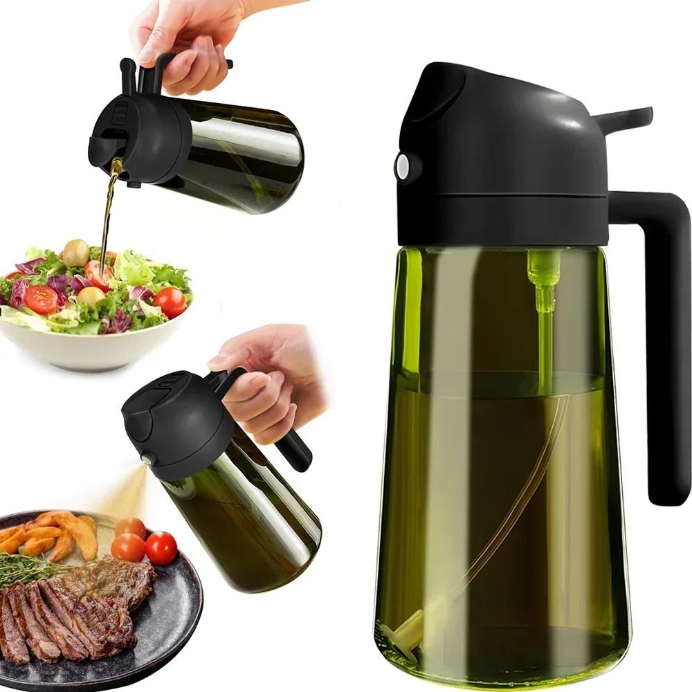 Dark Glass Olive Oil Sprayer and Dispenser Bottle