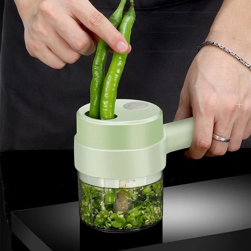 4 in 1 Electric Vegetable Cutter Wireless Food Chopper and Garlic Masher