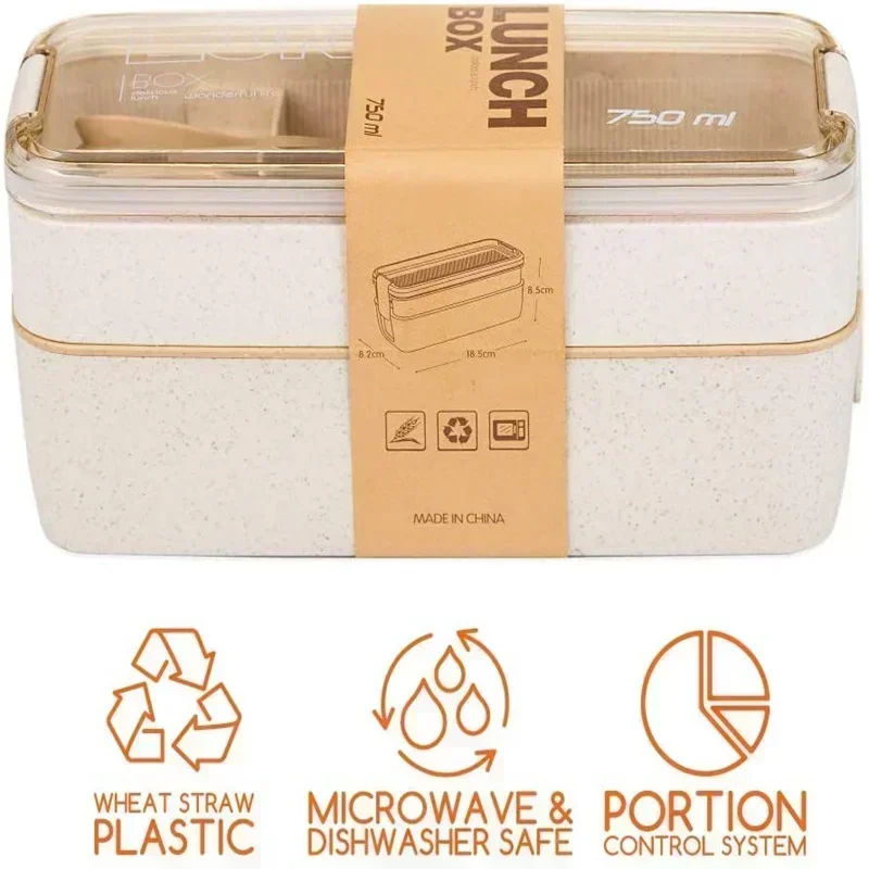Cute Kids Bento Box Containers, Leakproof Lunch for Kids with Chopsticks, Dishwasher Safe, Microwave Lunch Box
