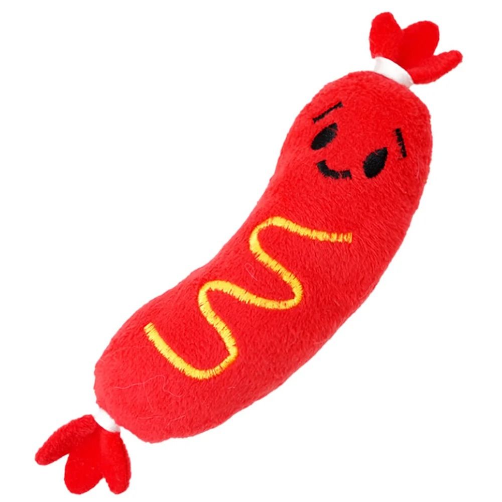 Professional Hot Dog Squeaky Plush Pet Toy