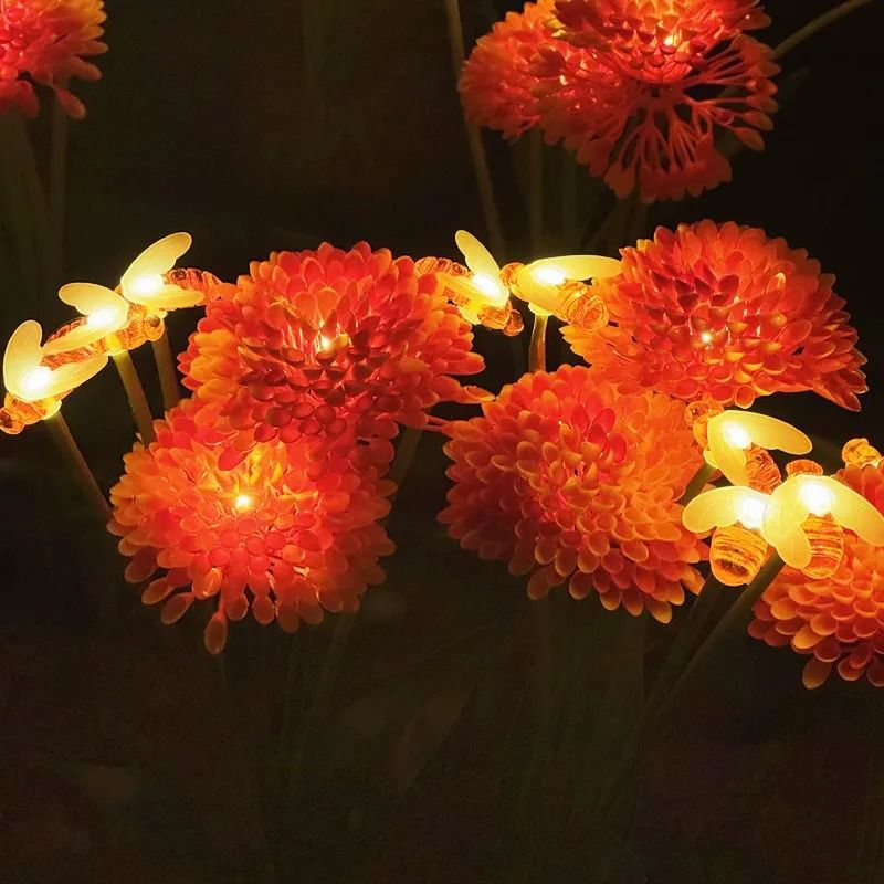 Solar Garden Bee Flower Light Decorative Outdoor Lamp for Yard and Patio