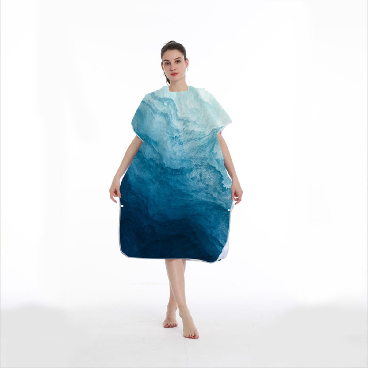 Quick Dry Microfiber Adult Hooded Towel Poncho Surf Changing Robe